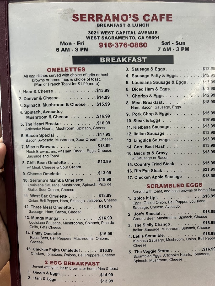 Serrano's Cafe Menu - Image 3
