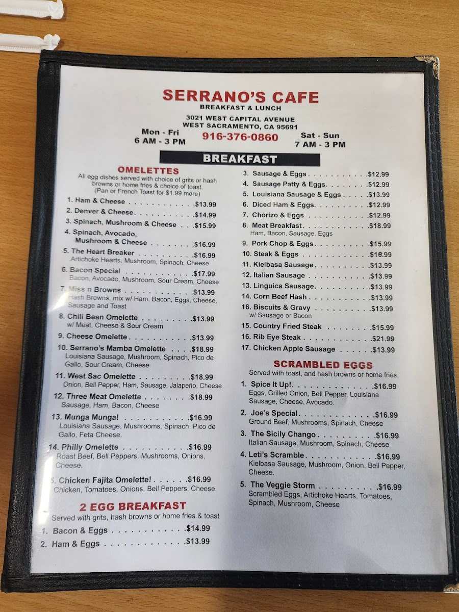 Serrano's Cafe Menu - Image 4
